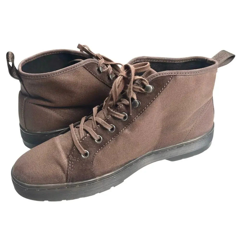 Dr. Martens | Unisex | Coburg Brown Canvas Suede Ankle Chukka Boots | M 10 W 11